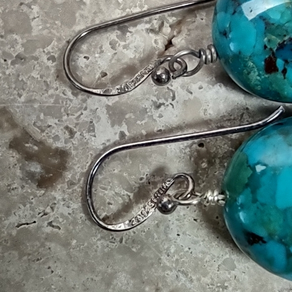 Ragazzi Turquoise/Hematite Dangle Earrings - Picture 8 of 8